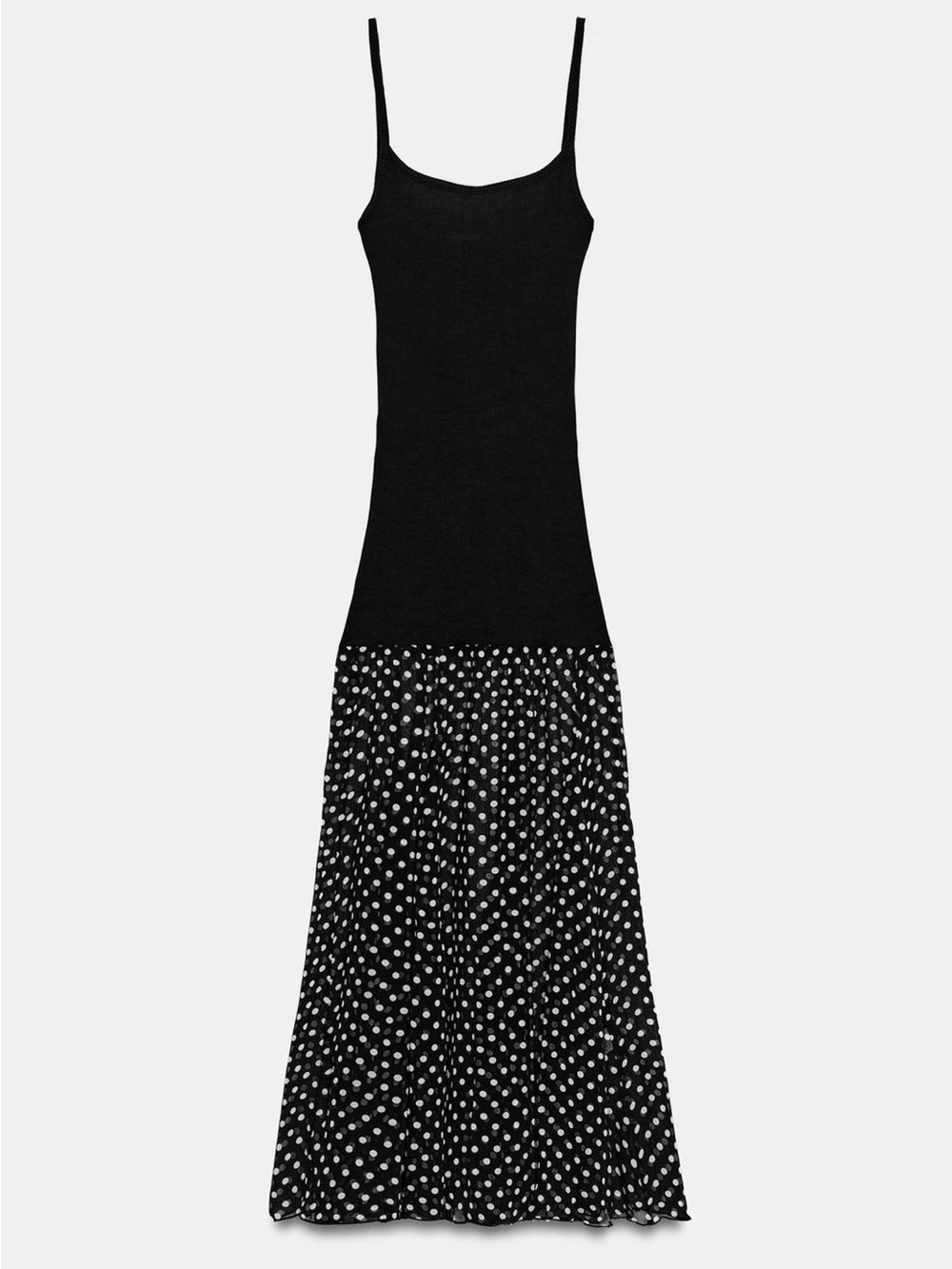 NWT ZARA POLKA DOT COMBINATION DRESS SIZE M - Picture 7 of 9